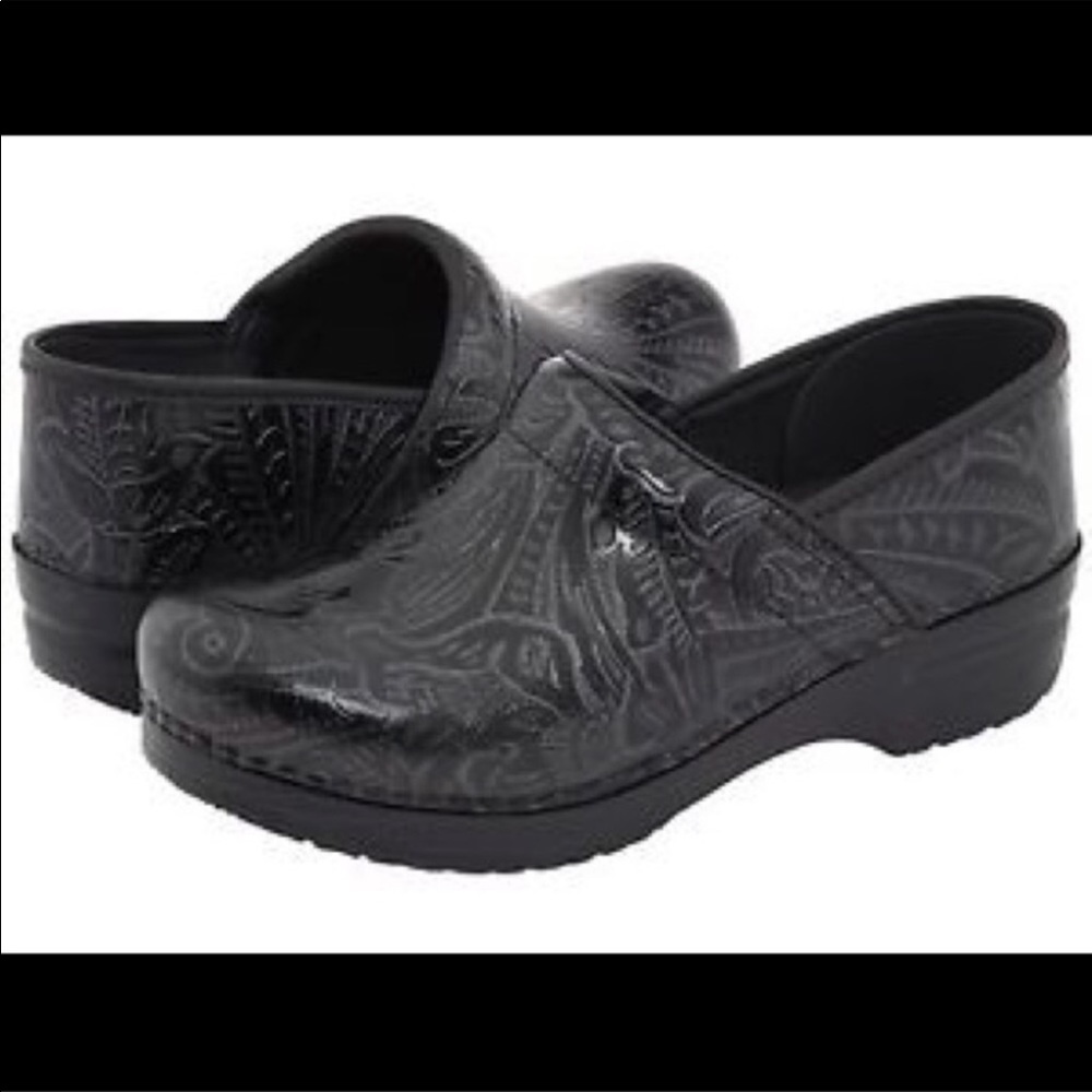 Dansko black tooled